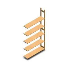 Holz-Fachbodenregal BT Euro 2400x1170x300 mm (HxBxT) 5 Ebenen Anbauregal
