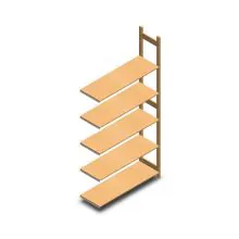 Hölzernes Fachbodenregal BT Euro 2400x1170x400 mm (HxBxT) 5 Ebenen Anbauregal