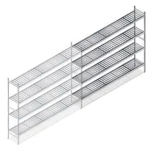 Hygienisches Regal 5711 1800x1490x360 mm (HxBxT) 4 Ebenen Anbauregal