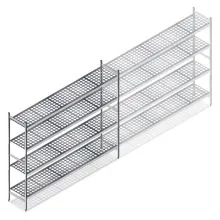 Hygienisches Regal 5711 1800x1490x460 mm (HxBxT) 4 Ebenen Grundregal
