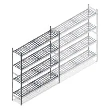 Hygienisches Regal 6611 1800x1200x360 mm (HxBxT) 4 Ebenen Grundregal