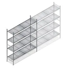 Hygienisches Regal 6611 1800x1200x460 mm (HxBxT) 4 Ebenen Grundregal
