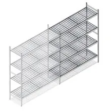 Hygienisches Regal 6611 1800x1200x560 mm (HxBxT) 4 Ebenen Anbauregal