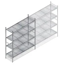 Hygienisches Regal 6611 1800x1200x560 mm (HxBxT) 4 Ebenen Grundregal