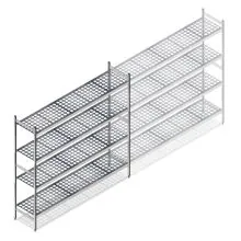 Hygienisches Regal 6611 1800x1320x460 mm (HxBxT) 4 Ebenen Grundregal