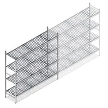 Hygienisches Regal 6611 1800x1320x560 mm (HxBxT) 4 Ebenen Grundregal
