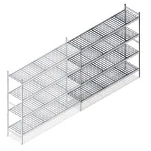 Hygienisches Regal 6611 1800x1500x560 mm (HxBxT) 4 Ebenen Anbauregal