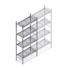 Hygienisches Regal 6611 1800x660x360 mm (HxBxT) 4 Ebenen Grundregal