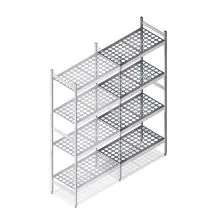 Hygienisches Regal 6611 1800x780x460 mm (HxBxT) 4 Ebenen Anbauregal