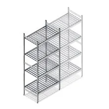 Hygienisches Regal 6611 1800x780x560 mm (HxBxT) 4 Ebenen Grundregal