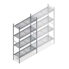 Hygienisches Regal 6611 1800x900x360 mm (HxBxT) 4 Ebenen Grundregal