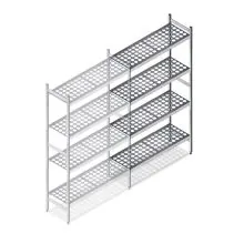 Hygienisches Regal 6611 1800x960x360 mm (HxBxT) 4 Ebenen Anbauregal