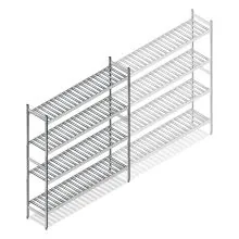 Hygienisches Regal 6811 1800x1080x360 mm (HxBxT) 4 Ebenen Grundregal