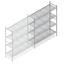 Hygienisches Regal 6811 1800x1080x560 mm (HxBxT) 4 Ebenen Anbauregal