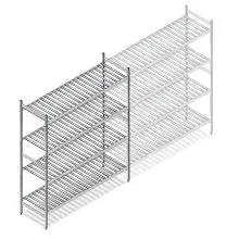 Hygienisches Regal 6811 1800x1200x560 mm (HxBxT) 4 Ebenen Grundregal