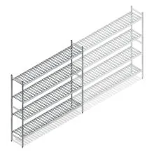Hygienisches Regal 6811 1800x1320x360 mm (HxBxT) 4 Ebenen Grundregal