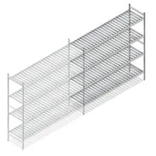 Hygienisches Regal 6811 1800x1500x360 mm (HxBxT) 4 Ebenen Anbauregal