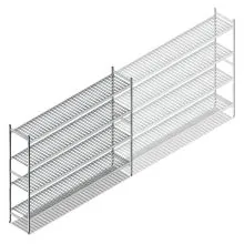 Hygienisches Regal 6811 1800x1620x460 mm (HxBxT) 4 Ebenen Grundregal