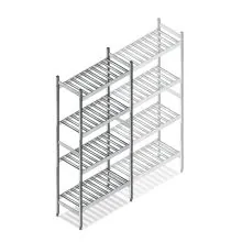 Hygienisches Regal 6811 1800x660x360 mm (HxBxT) 4 Ebenen Grundregal