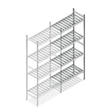 Hygienisches Regal 6811 1800x780x360 mm (HxBxT) 4 Ebenen Anbauregal
