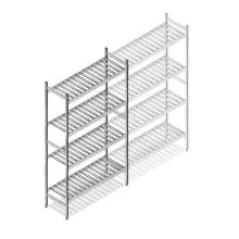 Hygienisches Regal 6811 1800x960x360 mm (HxBxT) 4 Ebenen Grundregal