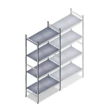 Hygienisches Regal 6622 1800x660x460 mm (HxBxT) 4 Ebenen Grundregal