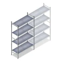 Hygienisches Regal 6622 1800x960x460 mm (HxBxT) 4 Ebenen Grundregal