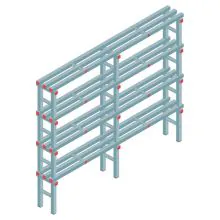 Kunststoffregal REA Euro Classic 1750x2000x300 mm (HxBxT) 4 Ebenen