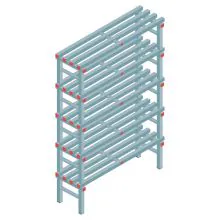 Kunststoffregal REA Euro Classic 2050x1200x400 mm (HxBxT) 5 Ebenen