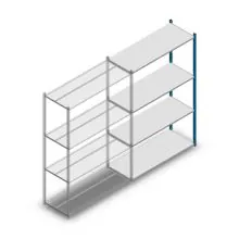 Fachbodenregal Medium Duty 2000x1300x500 mm (HxBxT) 4 Ebenen blau Anbauregal