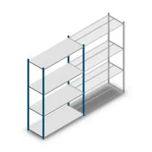 Fachbodenregal Medium Duty 2000x1300x500mm (hxbxt) 4 Ebenen blau Anfangsregal