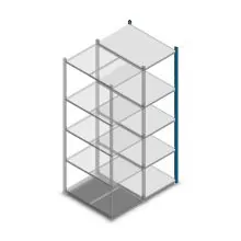 Fachbodenregal Medium Duty 2000x550x800 mm (HxBxT) 5 Ebenen blau Anbauregal