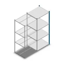 Fachbodenregal Medium Duty 2000x850x700 mm (HxBxT) 4 Ebenen blau Anbauregal