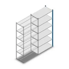 Fachbodenregal Medium Duty 2000x1000x500 mm (HxBxT) 6 Ebenen blau Anbauregal