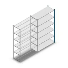 Fachbodenregal Medium Duty 2000x1300x500 mm (HxBxT) 6 Ebenen blau Anbauregal
