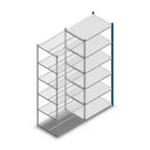 Fachbodenregal Medium Duty 2000x850x600 mm (HxBxT) 6 Ebenen blau Anbauregal