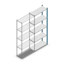 Fachbodenregal Medium Duty 2500x1000x400 mm (HxBxT) 5 Ebenen blau Anbauregal