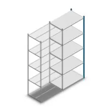 Fachbodenregal Medium Duty 2500x1000x600 mm (HxBxT) 5 Ebenen blau Anbauregal