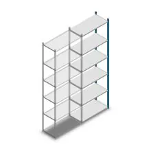 Fachbodenregal Medium Duty 2500x850x400 mm (HxBxT) 6 Ebenen blau Anbauregal