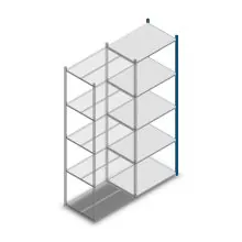 Fachbodenregal Medium Duty 2500x850x600mm (HxBxT) 5 Ebenen blau Anbauregal