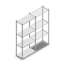 Fachbodenregal Light Duty 2000x850x400 mm (HxBxT) 4 Ebenen Grundregal