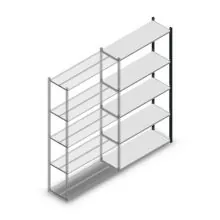 Fachbodenregal Medium Duty 2200x1150x400 mm (HxBxT) 5 Ebenen anthrazit Anbauregal