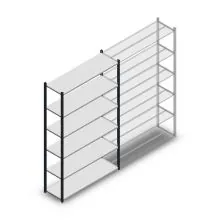 Medium-Duty-Fachbodenregal 2000x1300x400mm (hxbxt) 6 Ebenen Anthrazit Anfangsregal