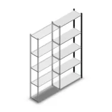 Fachbodenregal Medium Duty 2200x850x300mm (HxBxT) 5 Ebenen anthrazit Anbauregal