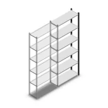 Fachbodenregal Medium Duty 2200x850x300 mm (HxBxT) 6 Ebenen anthrazit Anbauregal
