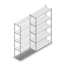 Fachbodenregal Medium Duty 2500x1300x500mm (HxBxT) 5 Ebenen verzinkt Anbauregal