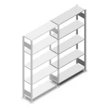 Fachbodenregal Heavy Duty 2000x1000x300 mm (HxBxT) 5 Ebenen 150 kg Anbauregal