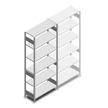 Fachbodenregal Heavy Duty 2500x1000x400 mm (HxBxT) 6 Ebenen 150 kg Grundregal