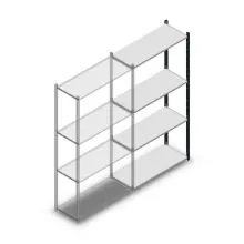 Fachbodenregal Medium Duty 2000x1000x400 mm (HxBxT) 4 Ebenen anthrazit Anbauregal