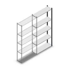Fachbodenregal Medium Duty 2200x1000x300 mm (HxBxT) 5 Ebenen anthrazit Anbauregal